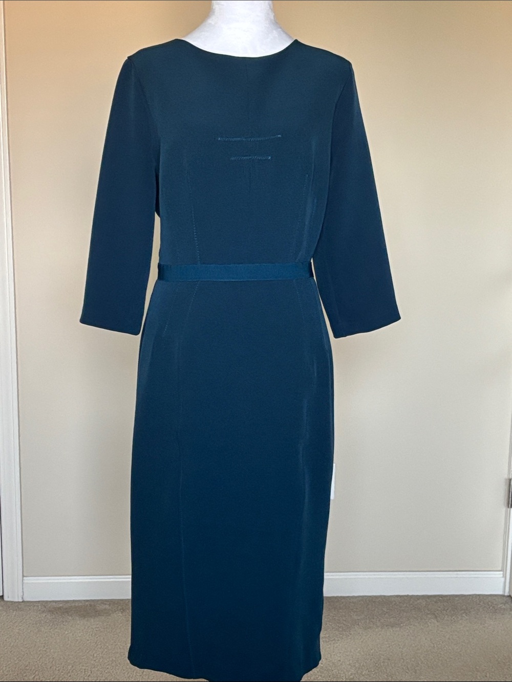 eva mendes for New York & Company Teal Long-Sleeve Sheath Dress